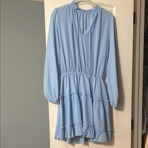 Light Blue Long Sleeve Dress